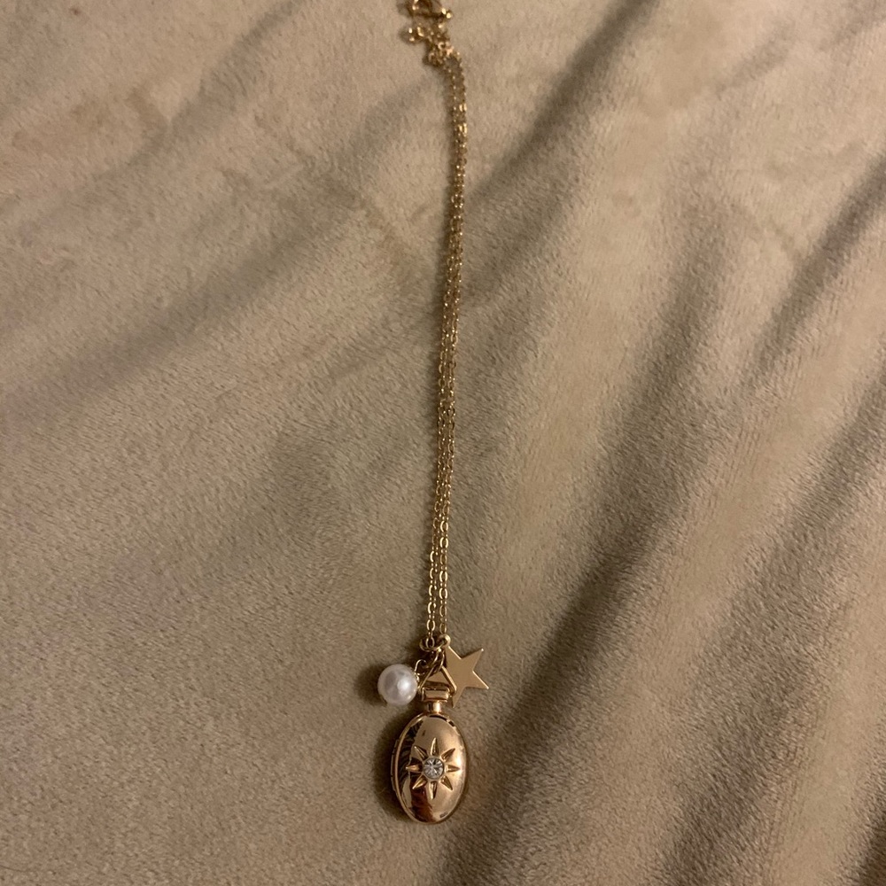 Gold locket necklace